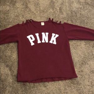 pink long sleeve shirt